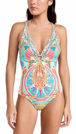 Camilla Ring Detail Plunge One Piece In Sail Away With Me
