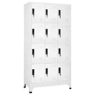 Berkfield Home Locker Cabinet White 90x45x180 cm Steel | Size: 90 x 45 x 180 cm