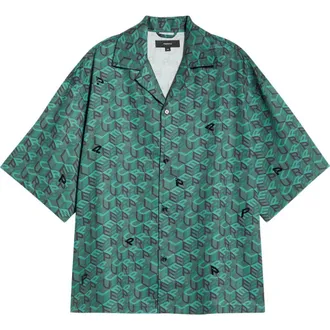 Purple Resort Camp Shirt in Green at Nordstrom, Size Xx-Large