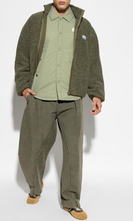 American Vintage Furry Sweatshirt With Logo Patch, Mens, Green