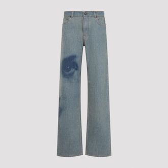 Jean Paul Gaultier Face Print Straingh Leg Denim Jeans