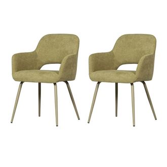 Woood Lote de 2 sillas de comedor de tela suave