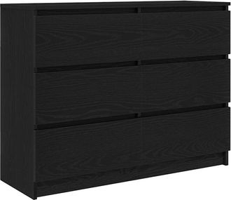 vidaXL Sideboard Black Oak 100x35x76 cm Engineered Wood Vidaxl