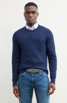 Nordstrom Italian Merino Wool Crewneck Sweater in Navy Iris at Nordstrom Rack, Size Xx-Large