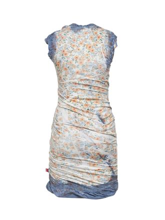 Diesel Womens Draped Mini Dress Multicolour Cotton