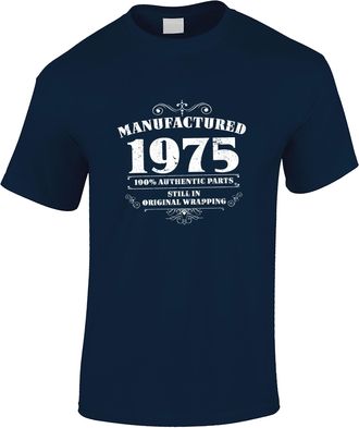 Bang Tidy Clothing 50th Birthday Gifts for Dad Grandad Uncle - Mens Funny Slogan Birthday Tshirt - Gift Ideas for Men Born in 1975 - Birthday Party Accessories - Navy-XX