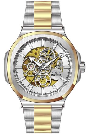 Invicta Objet D Art 70003 Herenhorloge - Automatisch Uurwerk - Staal met Zilveren Wijzerplaat - 43 mm