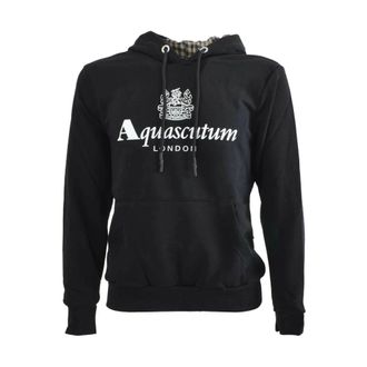 Aquascutum Heren, Sweatshirts & Hoodies, Zwart, Maat: L Katoen