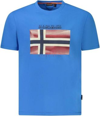 Napapijri Cotton Crew Neck T-Shirt - Heren - T-shirts - Blauw - M - Katoen - Tops