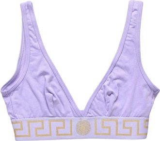 Versace Deep V Neckline Lilac Bra With Gold Geometric Band