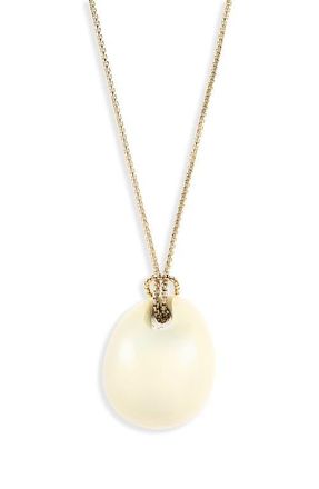 Open Edit Orb Pendant Necklace in Ivory- Gold at Nordstrom