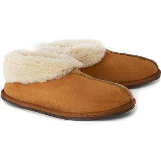 Celtic & Co. British Shearling Bootee Slippers in Burnt Honey at Nordstrom, Size 12