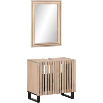 vidaXL Conjunto De Muebles De Ba&ntilde;o 2 Piezas Madera Maciza De Mango Vidaxl