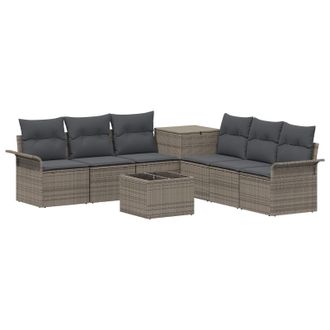 vidaXL Set Di Divani 8 Pz Grigio E Grigio Scuro Vidaxl