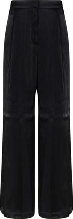 Michael Kors Iridescent Wijde Pijpen Zwarte Broek - Dames - Wijde Broeken - Zwart - XS - Broeken