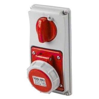 Rosi Collection Presa interbloccata verticale con sezionatore, ad incasso, 380V, 5 poli, 32A, IP67 Rosi 19.3432R6-I
