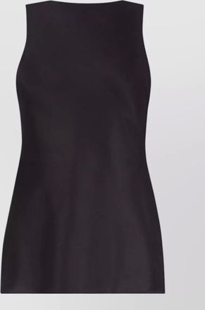 Nina Ricci silk draped sleeveless boat neck blouse