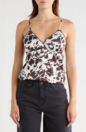 Vigoss Printed Satin Babydoll Camisole in Cow at Nordstrom Rack, Size X-Small