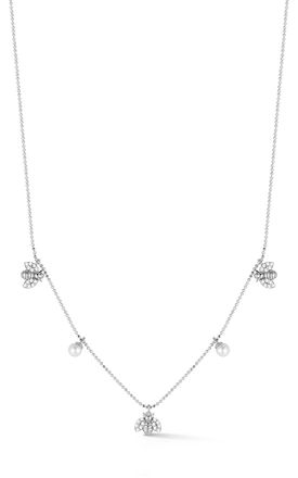 Glaze Jewelry Sterling Silver Pearl and Bee Charm Necklace