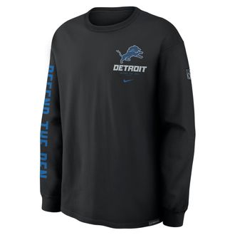 Nike Detroit Lions Rivalries Collection Max90 Nike Mens NFL Long-Sleeve T-Shirt in Black | 04T900A9J-TMT