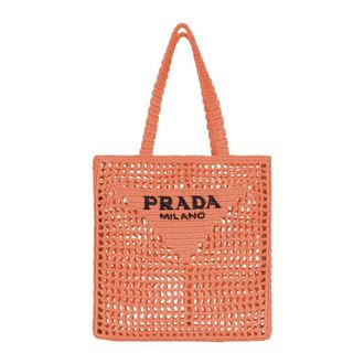 Prada Tote Bags, female, Orange, Size: ONE SIZE Tote Bags