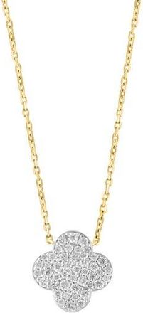 Effy Diamond Pav&eacute; Clover Pendant Necklace - 0.46ct. in Silver at Nordstrom Rack, Size 18