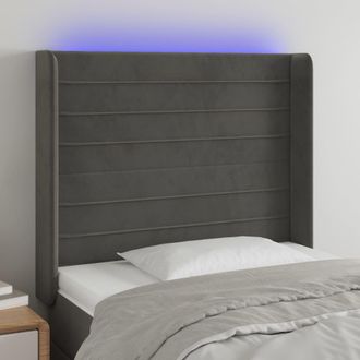 vidaXL Cabecero Con Led De Terciopelo Gris Oscuro 103x16x118/128 Cm Vidaxl