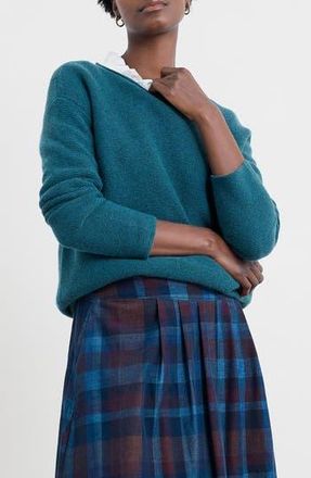 Seasalt Cornwall Fruity II Merino Wool Blend Sweater in Knit Melange Dark Eden at Nordstrom Rack, Size 10 Us / 14 Uk
