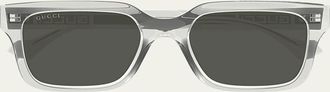 Gucci Mens Transparent Rectangle Sunglasses