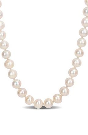 Delmar Sterling Silver 7.5-8mm Cultured Freshwater Pearl Strand Necklace in White at Nordstrom Rack