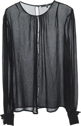 Elisabetta Franchi pre-owned semi-sheer long-sleeve blouse - Black