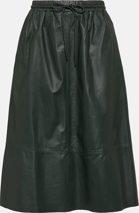 Yves Salomon Flared leather midi skirt