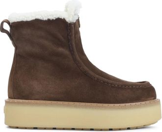 Prada Luxe Bruine Enkellaarzen - Dames - Winterlaarzen - Bruin - 39 EU - Leer - Schoenen