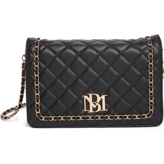 Badgley Mischka Chain Quilt Faux Leather Crossbody Bag in Black at Nordstrom Rack