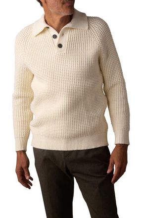 The Normal Brand Waffle Cotton Blend Polo Sweater in Ivory at Nordstrom, Size X-Large