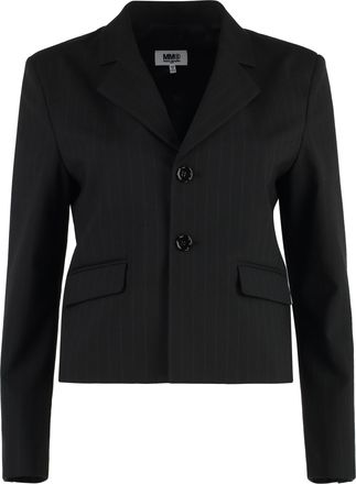 Maison Margiela Womens Single-breasted Two-button Jacket - Black - Size EU 44 (Womens)