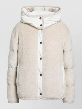 Moncler ciboule short hooded padded teddy jacket