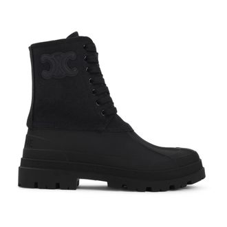 Celine Lace-up Boots, female, Black, 5 UK, Black Canvas Triomphe Boot