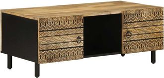 vidaXL Coffee Table Black 100x54x40 cm Solid Rough Wood Mango Vidaxl