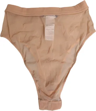 Dolce & Gabbana Beige Sheer Mesh High Waist Briefs Womens Underwear