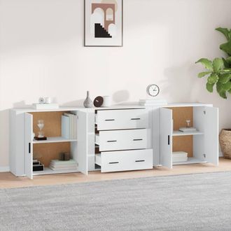 Berkfield Home Sideboards 3 pcs White Engineered Wood