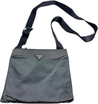 Prada Pre-owned Satin prada-bags - Dames - Vintage Schoudertas - Grijs - ONE Size - Satijn - Vintage