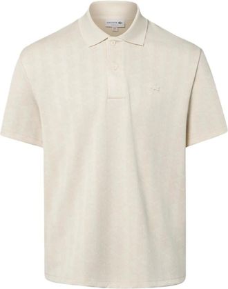 Lacoste Polo Monogram Jacquard Vestibilit&agrave; Classica - - Tops - Uomo - Beige - S