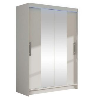 Mirjan24 Mobilier1 - Armario Closico 133, Blanco, 200x120x58cm, Puertas De Armario: Correderas, N&uacute;mero De Estantes: 0, Led