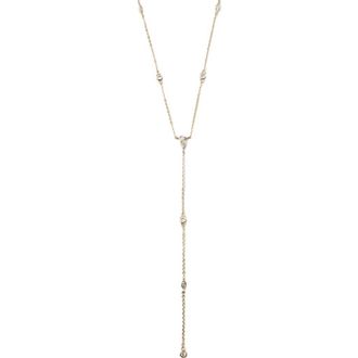 Argento Vivo Cubic Zirconia Station Y-Necklace in Gold at Nordstrom