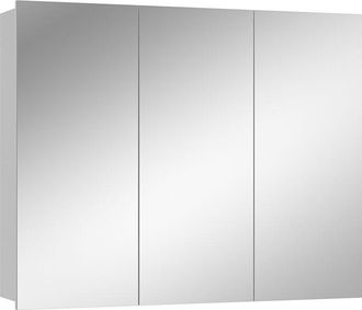 Vicco Armario con espejo para baño Sola, Blanco, 100 x 79.8 cm con 3 puertas