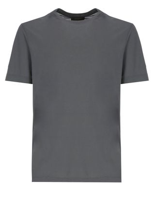 Zanone Grey Cotton Crewneck T-Shirt