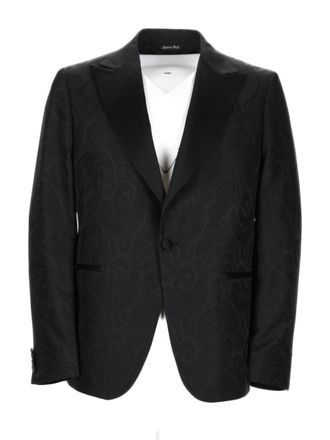 Brian Dales Single-Breasted Acetate-Wool Blend Jacket with Paisley Pattern