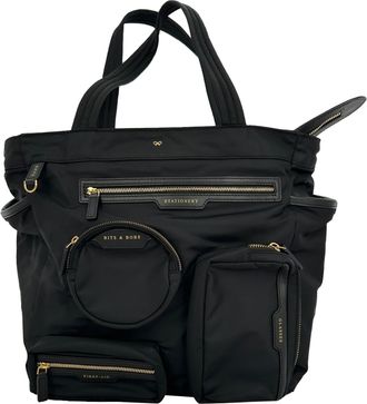 Anya Hindmarch Commuter Tote Bag in Black Nylon