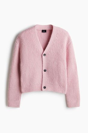 H&M Cardigan aus Rippstrick in Loose Fit - Pink